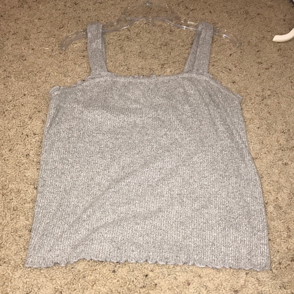 basic ribbed gray tank